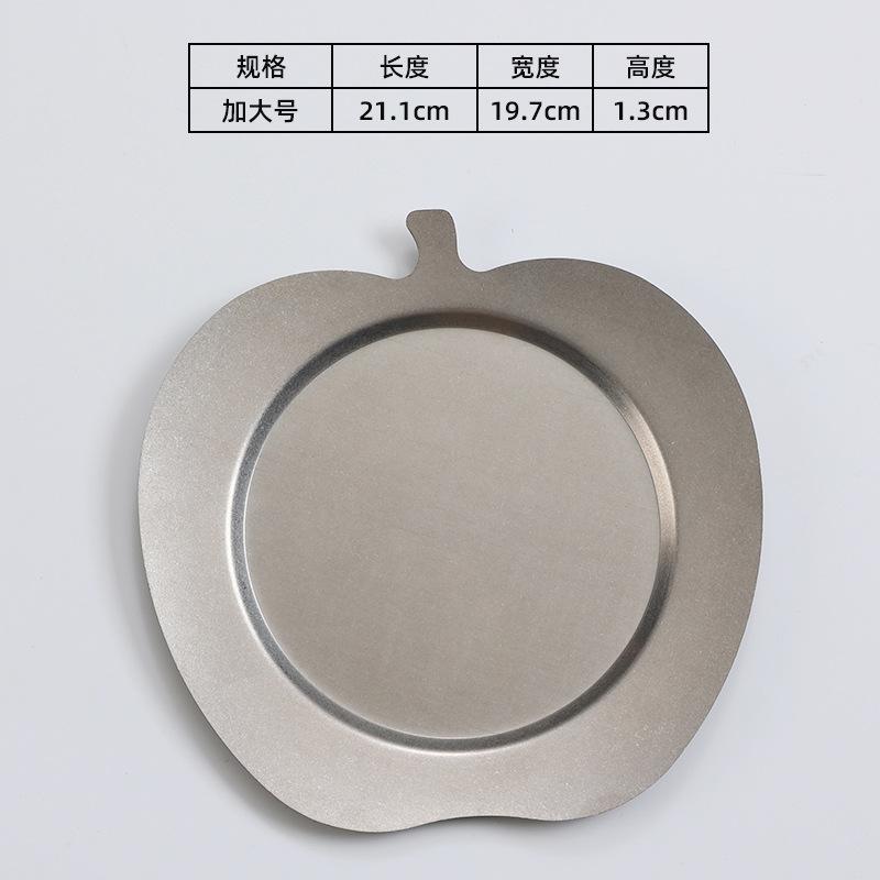 Vintage Stainless Steel Steak Dinner Plates Fruits Dessert Vegetable Shallow Plate Kitchen BBQ Picnic Restaurant Hotel Tableware