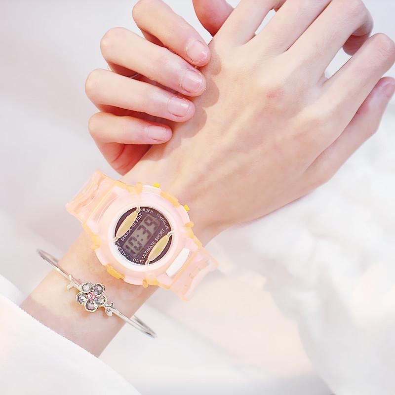 Ins – montre numérique pour enfants, montre étudiante, bracelet en Silicone coréen