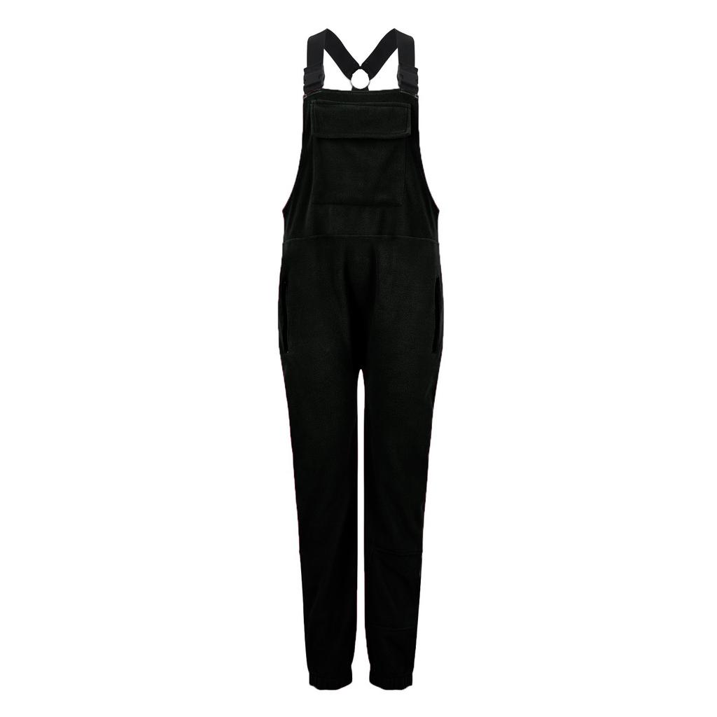 Dame fleece overalls i ett stykke Jumpsuits Justerbare selestropper Varm vinter Fuzzy skibukser