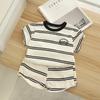 2Pcs/Sets Kids Set Casual Clothes Fashion Striped T-shirt Tops + Loose Shorts Clothing Boys Tracksuit Children Baby Clothes Suits