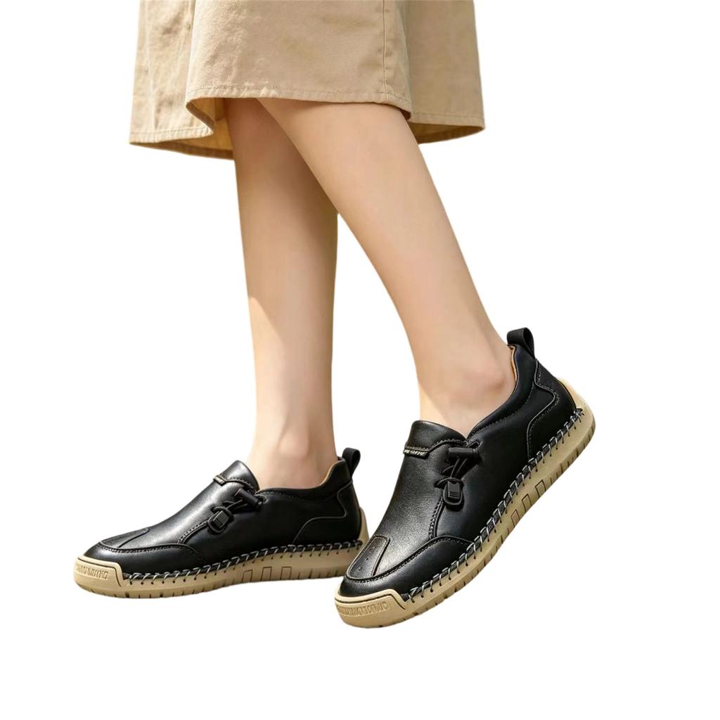Casual Flat Round Toe Slip-On Shoes for Men and Women Lightweight Flexible Sole Comfortable Walking Shoes