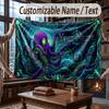 Octopus Sea Life Theme Throw Blanket Custom Name Text Personalized Blanket Soft Cozy Blanket for Home Sofa Bed