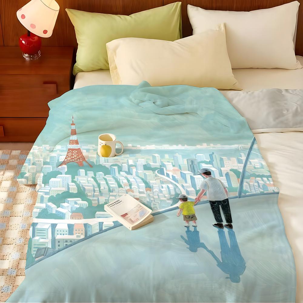 Artist K-kunomari Throw Flannel Throw Blanket, Lightweight Cozy, Durable Washable Cute Cool