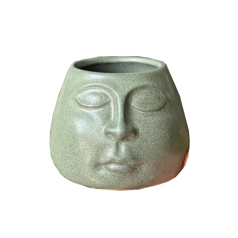 Ceramic Flowerpot Abstract Face Flower Vase Desktop Porcelain Basin Ashtray Plant Accessories Home Decoration Accessories