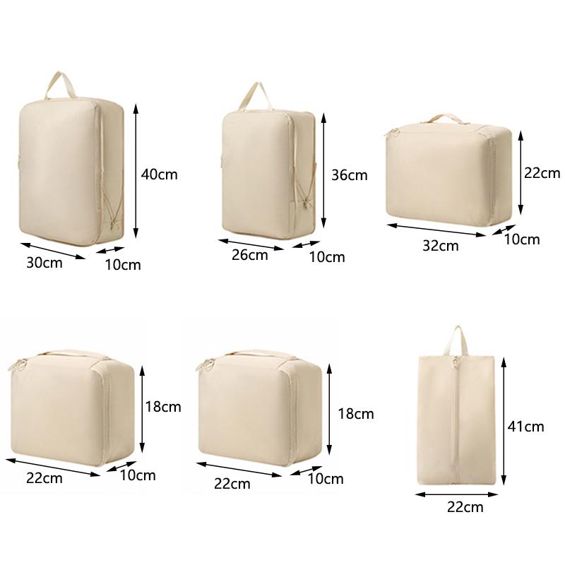 6Pcs Travel Storage Bags Portable Clothes Compressed Packing Cubes Suitcase Bag Classified Cloth Storage Lightweight Luggage Bag