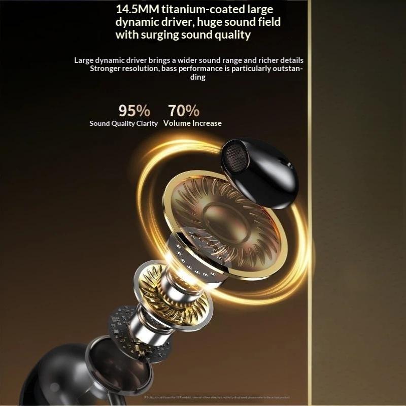 Clip On Bluetooth 5.4 Wireless Gaming Earphones Tf Card K Song Monitor Mode In Ear Earphones For Sports Driving Live Broadcast