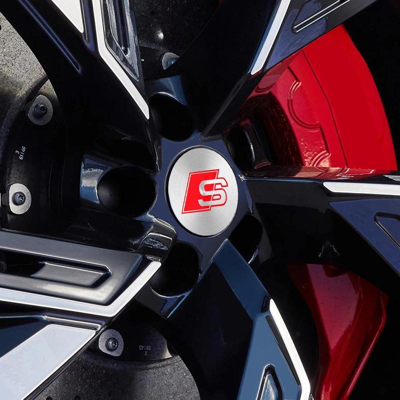 4pcs 56mm Car Wheel Center Hub Cap Badge Logo Emblem Decal Wheel Sticker For Audi A3 A4 A5 A6 Q3 Q5 Q7 TT Car Accessories