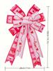 1pc Large Valentine's Day Bows for Wreath, Pink Heart Wreath Bows Valentine Love Bows for Front Door, Wedding Romance Burlap Orn