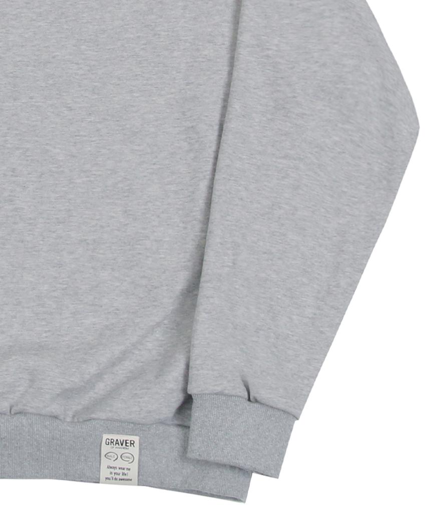 GRAVER [Unisex] Double Smile Embroidered Logo Sweatshirt_Gray