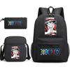 One Piece Luffy Anime Print Student Backpack Set 3 In 1 School Bag for Boys Girls with Pencil Case Tote Shoulder Bag