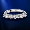 Seven Row Diamond Ring Opening Adjustable Fashion Popular Imitation Moissanite Women's Wedding Ring Plated Ring Jewelry