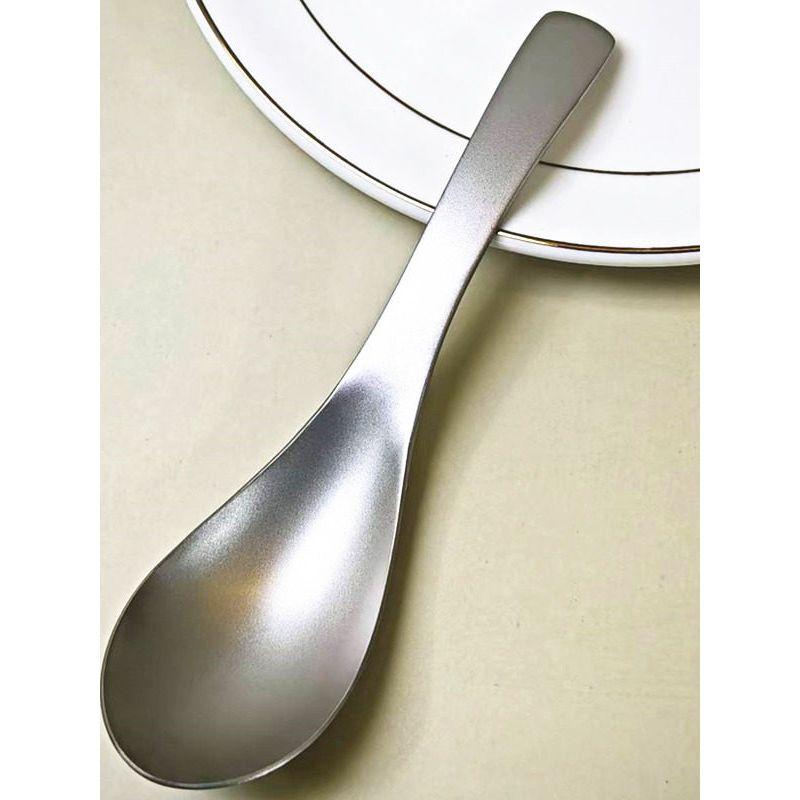 Matte Retro-Style Pure Titanium-Plated 304 Stainless Steel Spoon with Short Handle, Small Soup Spoon for Home Use, Deepened Rice Spoon, Soup Spoon