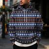 Men's Casual Loose Fit Hooded Sweatshirt with Christmas Print and Large Pockets