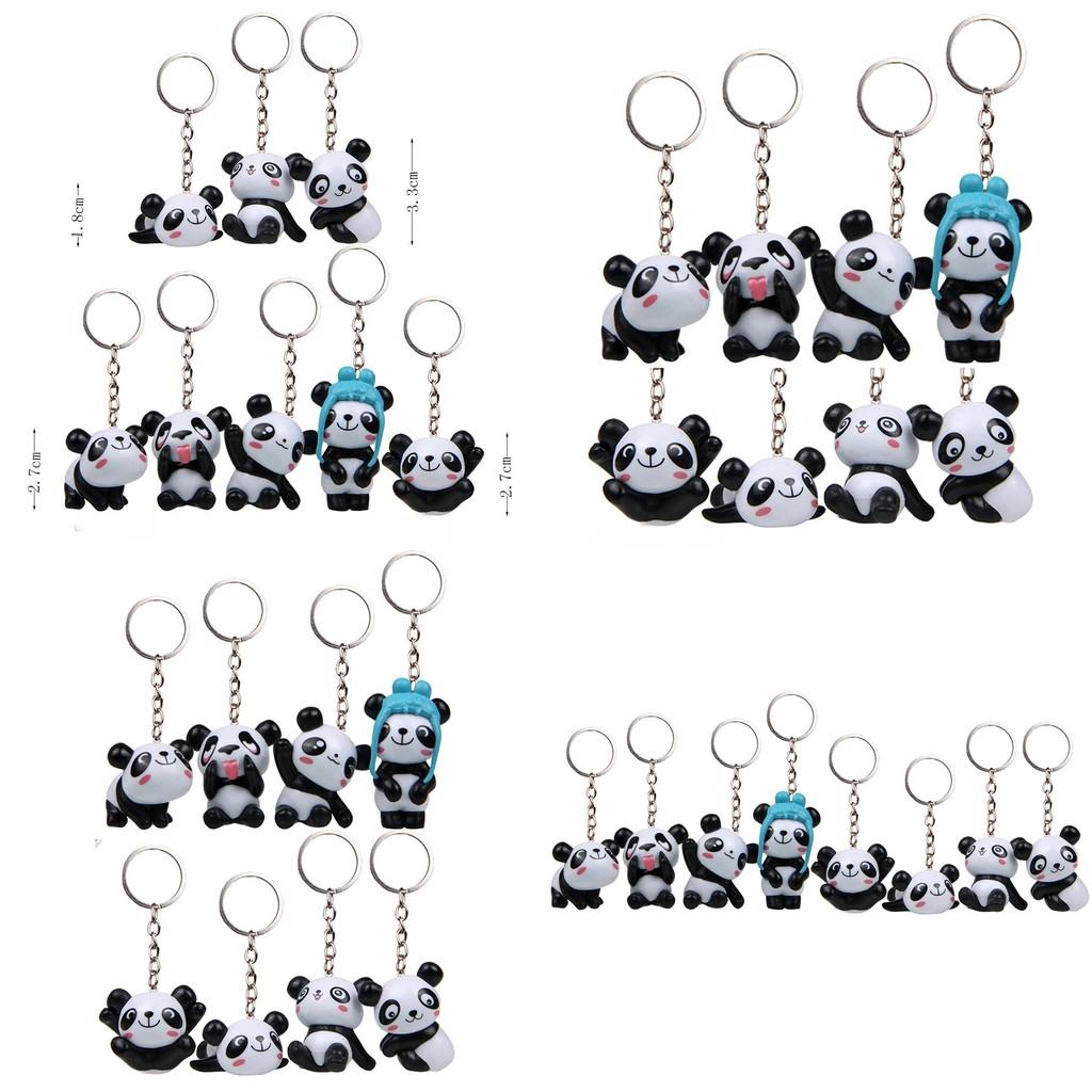 Set Panda Keychain With Creative Animal Shape For Collectors And Gifts Office