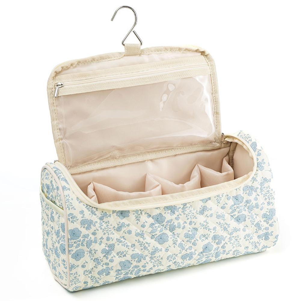 Floral Printed Cosmetic Bag Wide Opening Travel Makeup Case Toiletry Organizer Bag for Women Girls Daily Use