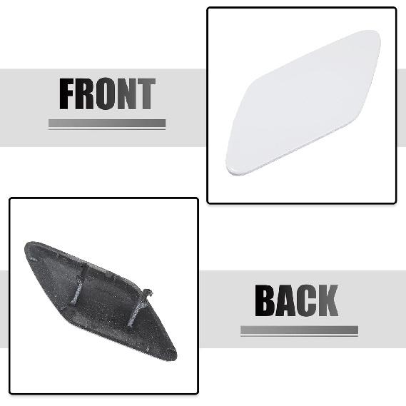 ACROPIX Front Left Right Side Bumper Headlight Washer Nozzle Cover Cap Fit for Porsche Cayenne 92A 2011-2014 NO.95862830200 - Pack of 2 White