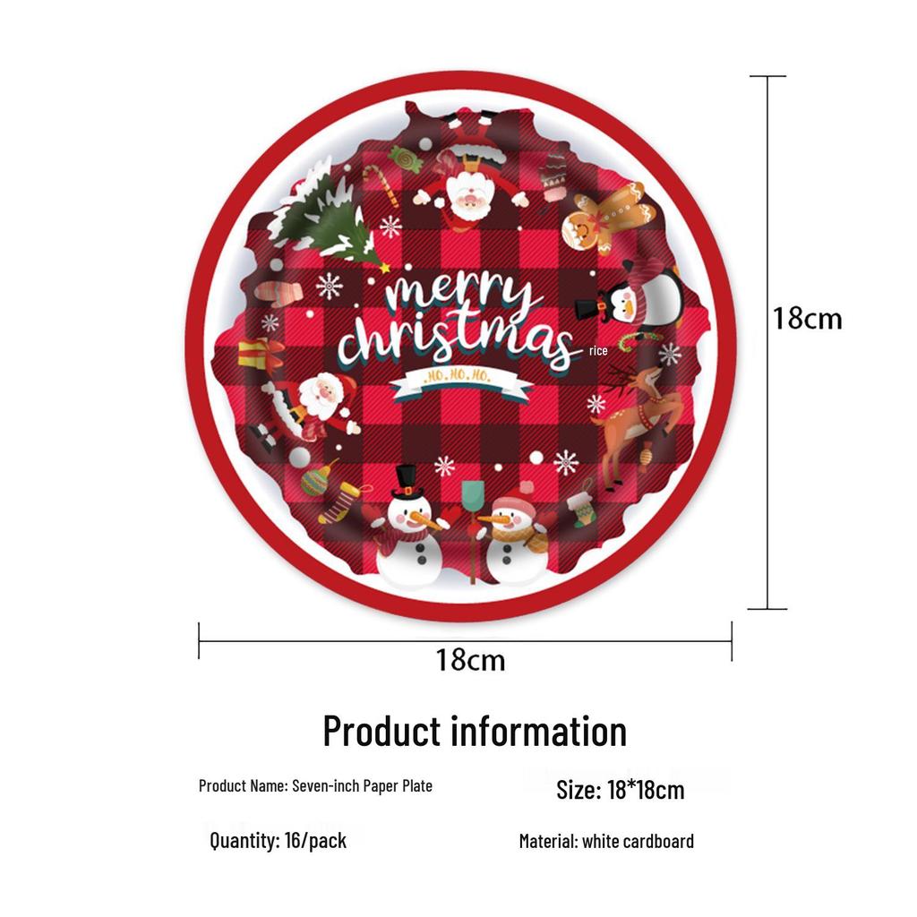 Christmas Disposable Party Set: Cutlery, Plates, Tablecloth, Napkins, and Decorations
