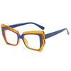 Retro Women Glasses Frame Cat Eye Flat Mirror Female Polygon Spectacle Eyeglasses Frame Anti Blue Light Decorative Eyewear