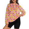 Women's Stand Collar Pullover Long Sleeve Top Christmas Print Sports Top