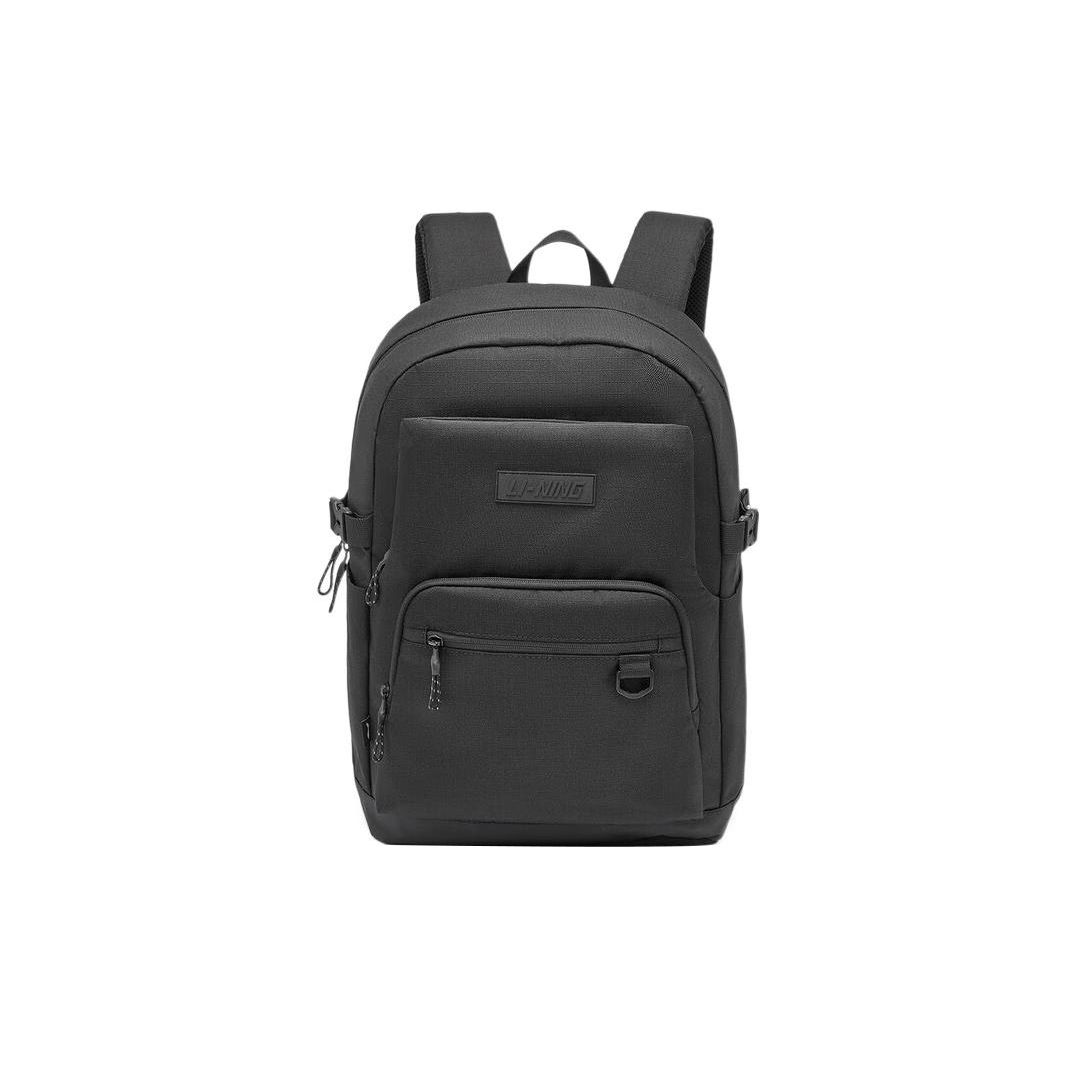Lining Sports Lifestyle Series Solid Color Minimalist Sports Casual Backpack Unisex Backpack Black ABST019-1 Black