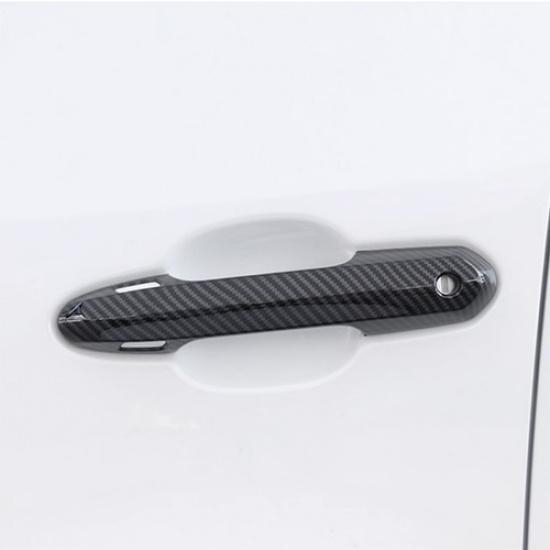 Carbon Fiber Front&Back Car Door Handles Trim For Toyota RAV4 -2025