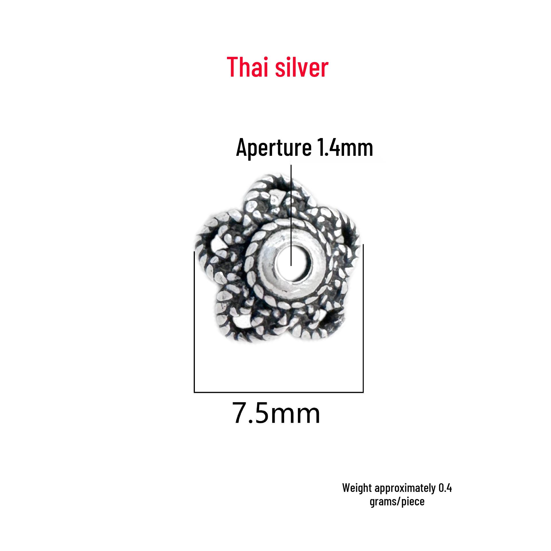 Sterling Silver Flower Spacer Beads for DIY Buddhist Bracelet Jewelry Making Pure Silver 999