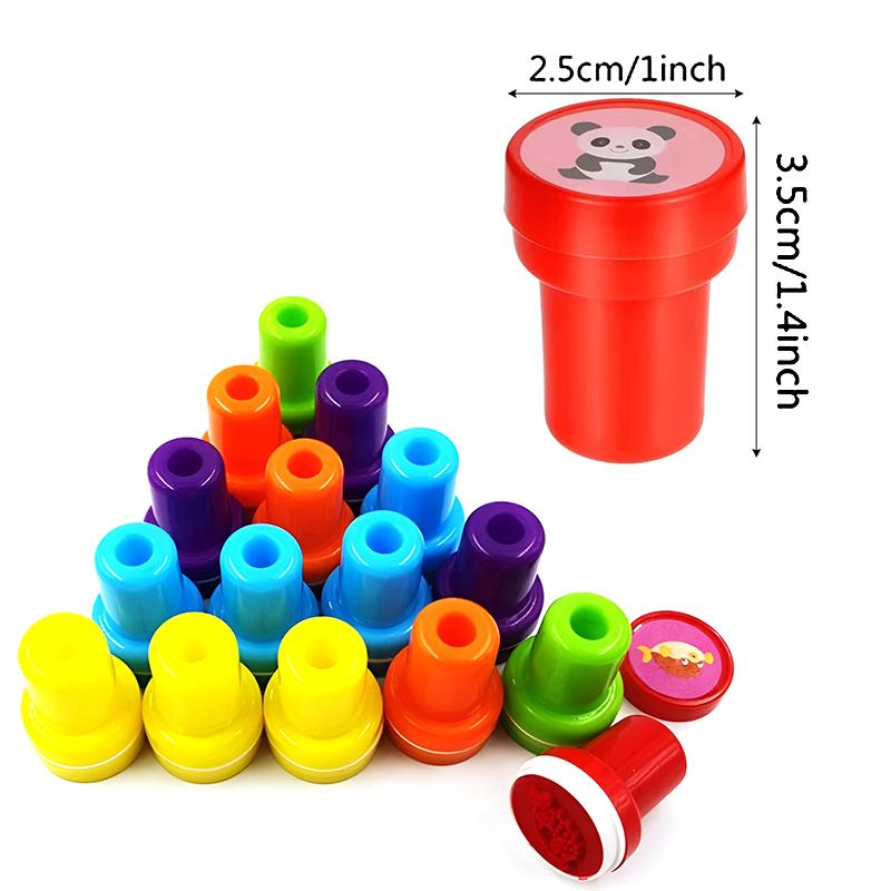 10PCS Cartoon Stamps Box Packaged Cute Patterns DIY Painting Decorations Stamps Various Styles Prize Gift Scrapbooking Props ZYF