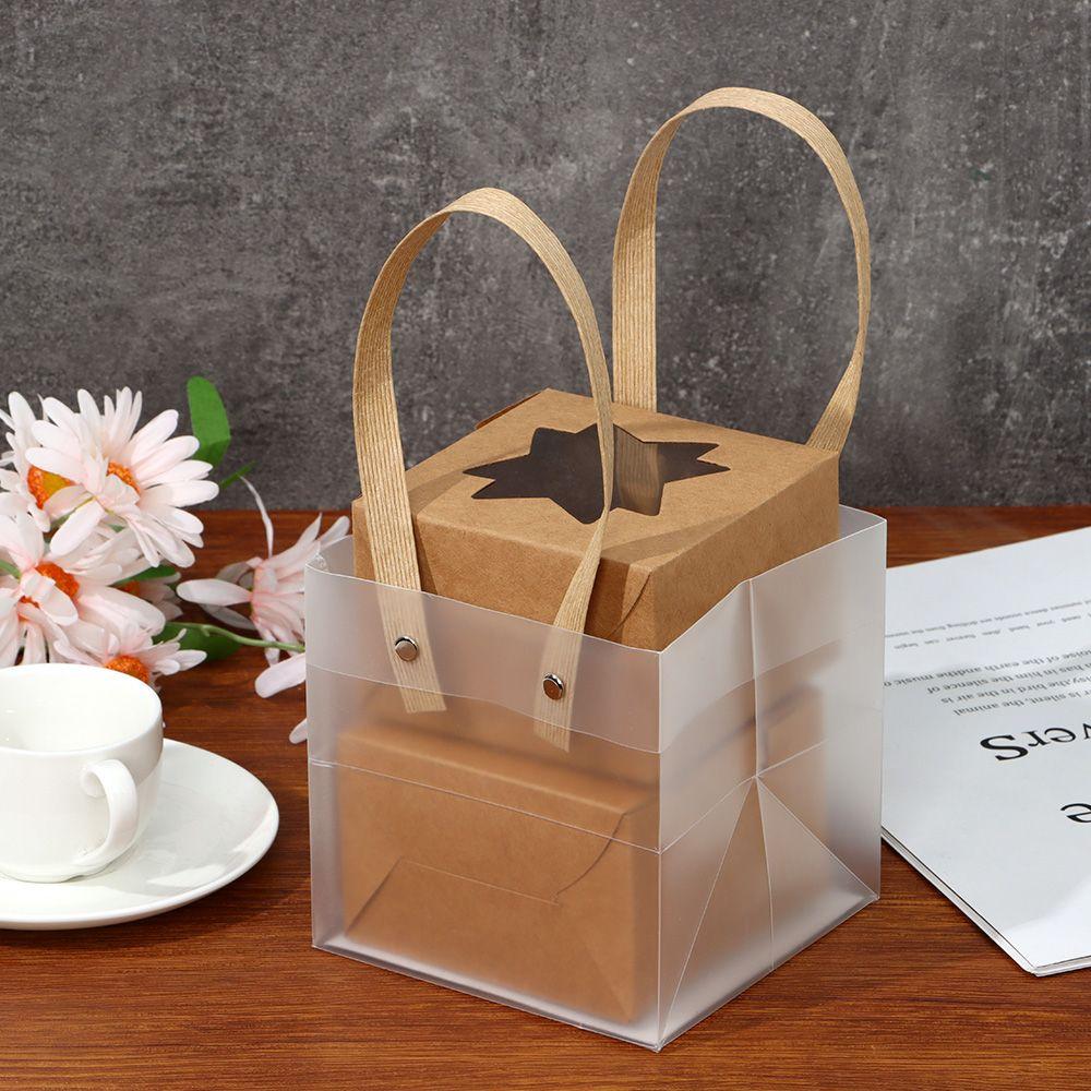 High-quality with Handles Decor Frosted PP Bags Translucent Tote Gift Wrapping Package