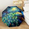1PC Peacock Starry Night Automatic Umbrella - Suitable Travel Outdoor Portable Umbrella Birthday Gift Daily Essentials
