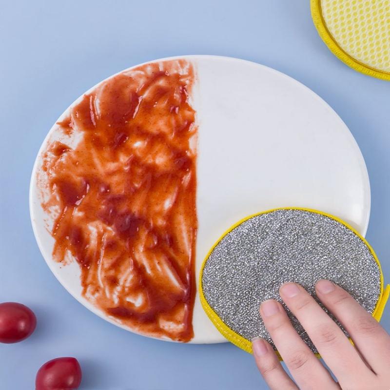 5Pcs kitchen dishwashing sponge does not damage the pot brush the pot household double sided cleaning and wiping kitchen scrub