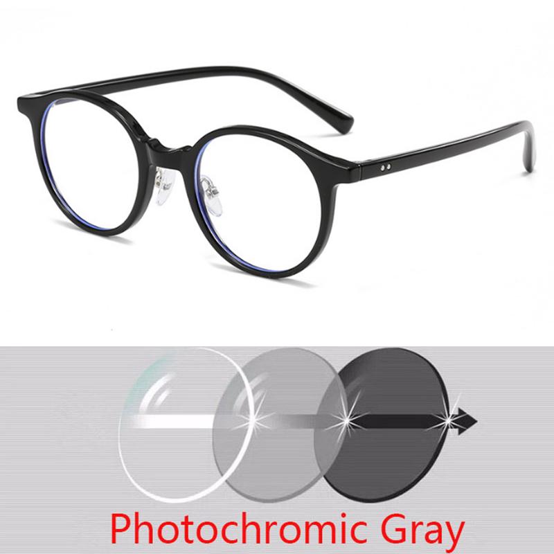 High-Quality Vintage Round Temple Frames Anti-blue Light Protectiv Eyeglasses Frame For Myopia -0.5 -0.75 -1.0 -1.5 -2.0 To -6.0