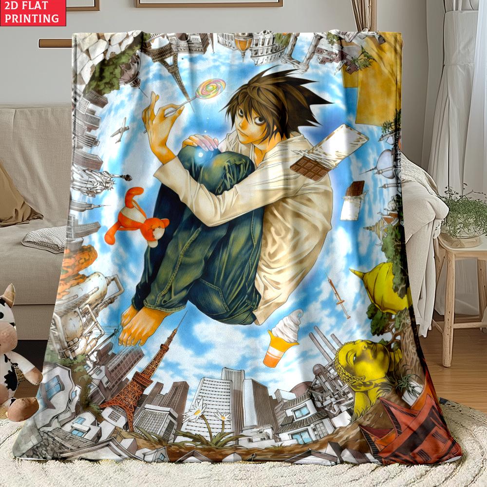 Light Yagami Print Thin Flannel Blanket for Bedrooms,Living Rooms,Sofas Blankets,Lunch Breaks,blankets Fluffy Blanket