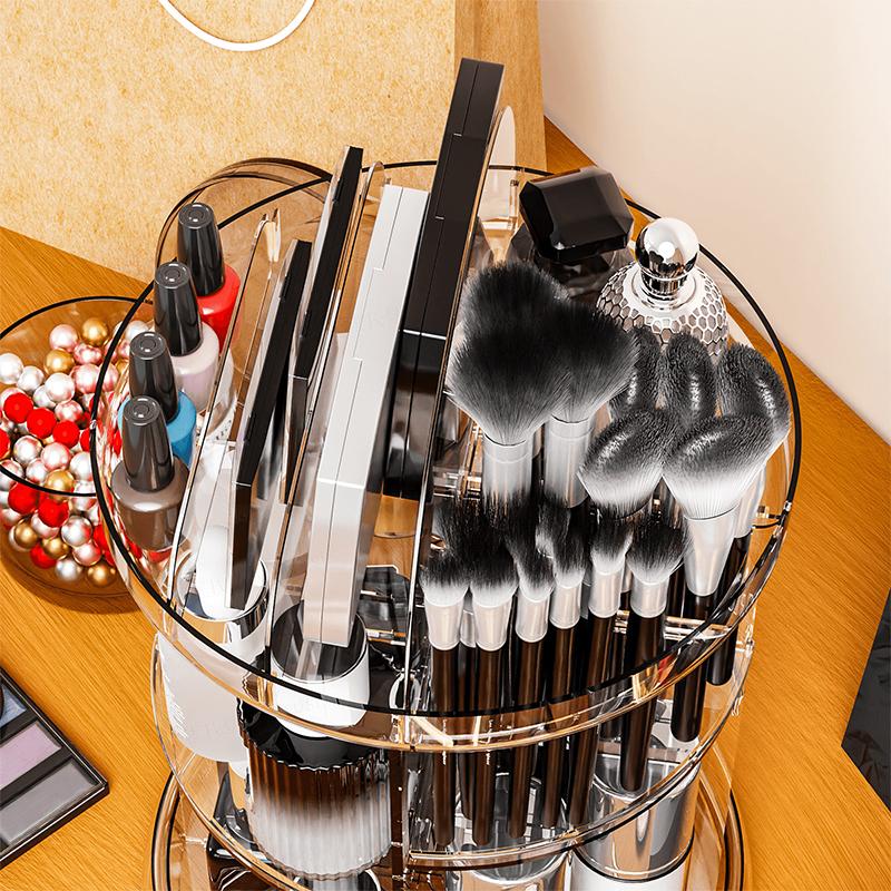 360 Rotating Makeup Organizer For Vanity,Clear Spinning Organizer And Make Up Organizers For Counter