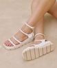 Shoehi Rindsleder Netty Riemen Plateau-Sandalen S2503 (2 Farben)
