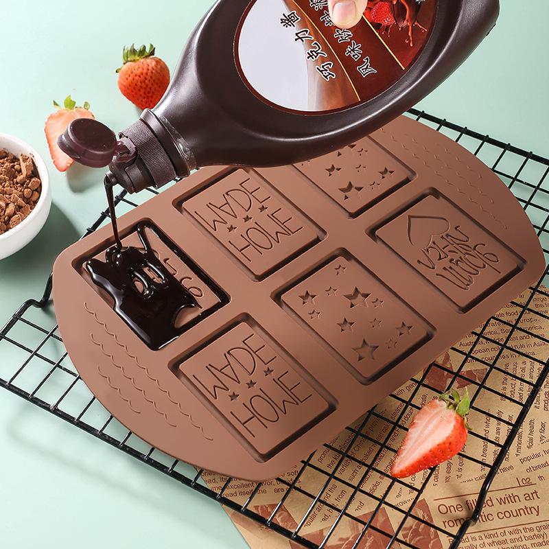6 Gird Chocolate Silicone Mold Fondant Waffles Baking Mould Candy Cake Biscuit Making Tools Kitchen Supplies Candle Soap Moulds