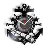 Anchor Ship Navy Compass Vinyl Record Wall Clock Retro Home Wall Decoration Navigation Ship Rudder Art Wall Clock Sailor Gift
