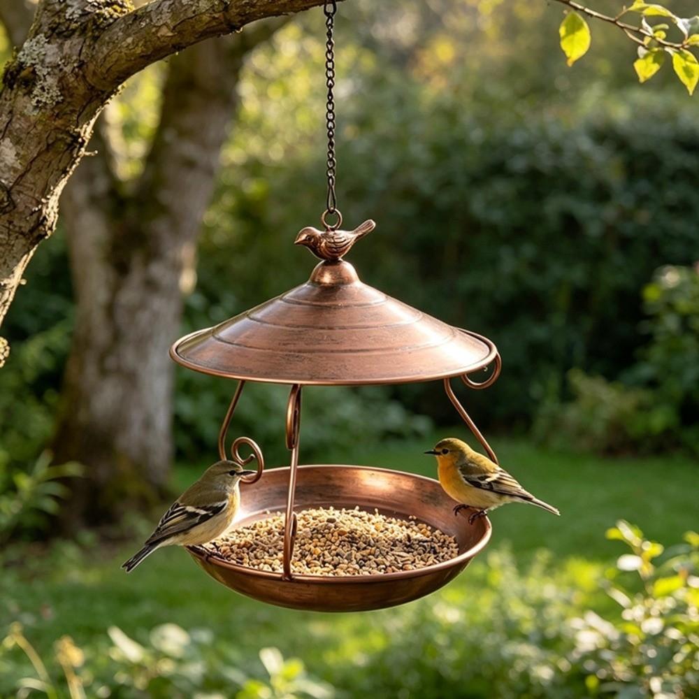 Windproof Hanging Bird Feeder Large Capacity Bird Feeding Station Garden Decoration