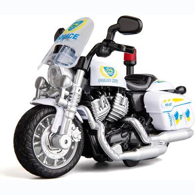 1:Brinquedo modelo de motocicleta em liga fundida de polícia em 12 escalas, função de puxar para trás com som e luz para crianças e adultos, coleção de presentes