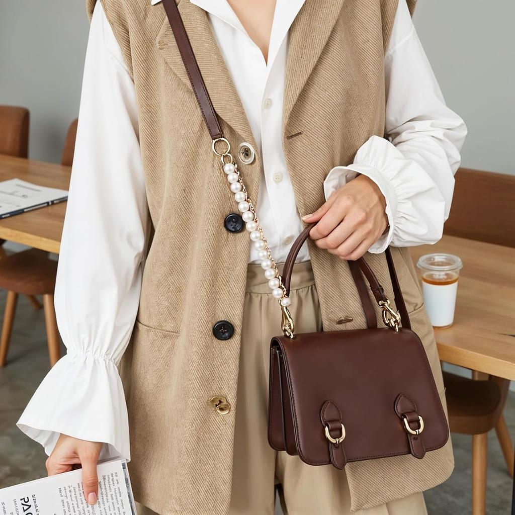Purse Double Chains Strap for Women,Purse Straps Extender, Short Handle Replacement Charms Accessories for Wallets Handbags Bags