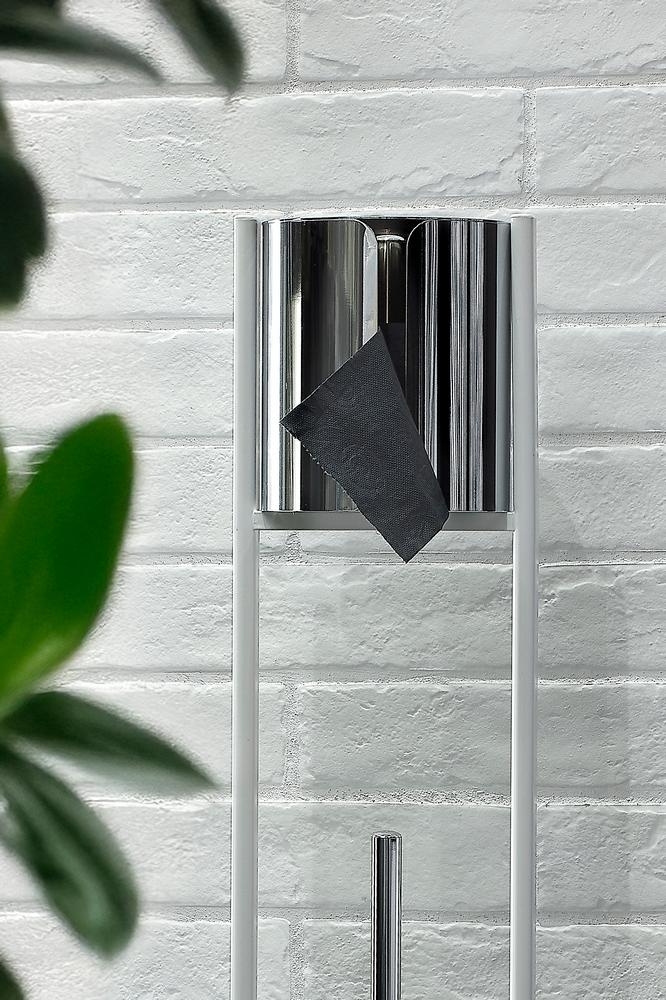 Q-BATH PREMIUM DECOR 1572 Toilet Paper and Brush Holder, White