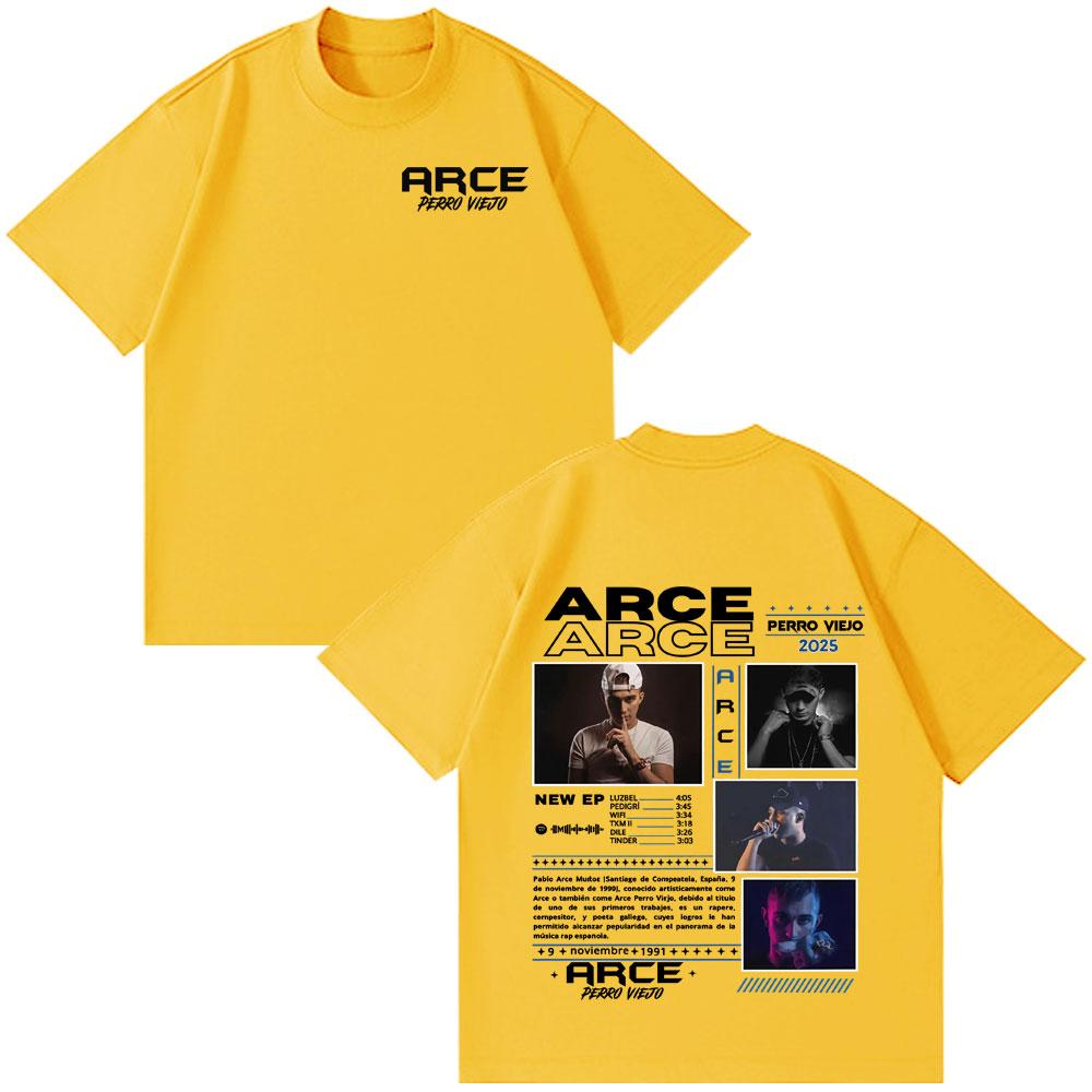 Rapper Arce Perro Viejo Tour Graphics T Shirts Men Women Casual Oversized Tshirts Hiphop Shortsleeved Loose Cotton Tshirts