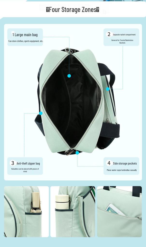 High-End Multi-Use Tennis & Badminton Racket Bag - Single Shoulder, Hand-Held, Crossbody, Large Capacity