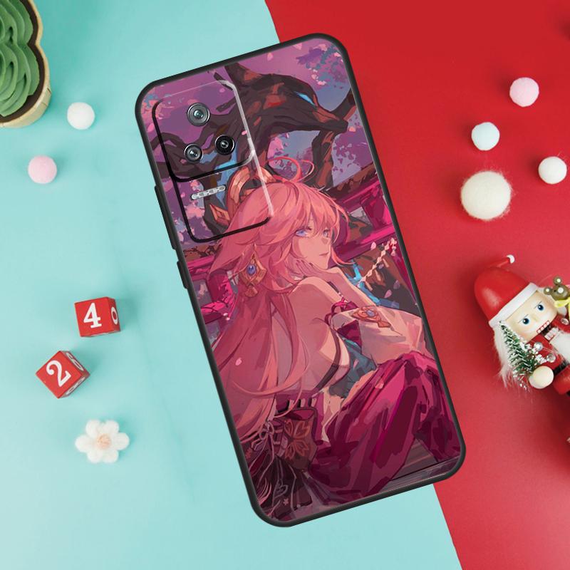 Genshin Impact Yae Miko Case For Xiaomi 13 12 Lite 11T 12T Pro 12X POCO X3 X5 F5 Pro F4 X4 GT M5s C40 F3 Back Cover