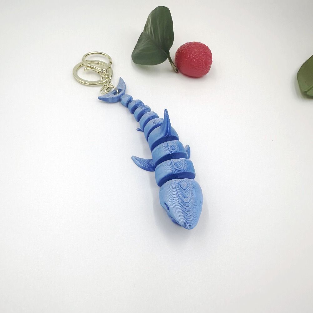 PLA 3D Printed Animals Figurine Multi-jointed Realistic Shark Key Ring  Desk Decor Gifts