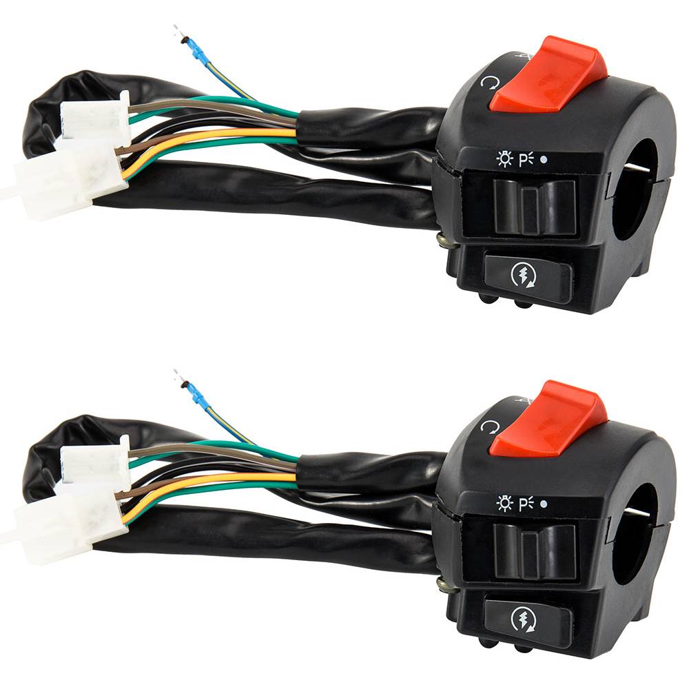 Motorcycle Handlebar Switch Control 1 Pair 7/8inch Universal Waterproof Motorcycle Horn Turn Signal Headlight Control Switch