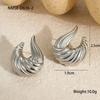 GEMCHIC Women's Irregular Twisted Hoop Earrings Stainless Steel Geometric Wave Studs Fashion Gold Silver Ear Jewelry