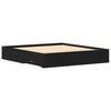 Bed Frame Black Oak Effect 180 x 200 cm Wood Based Material