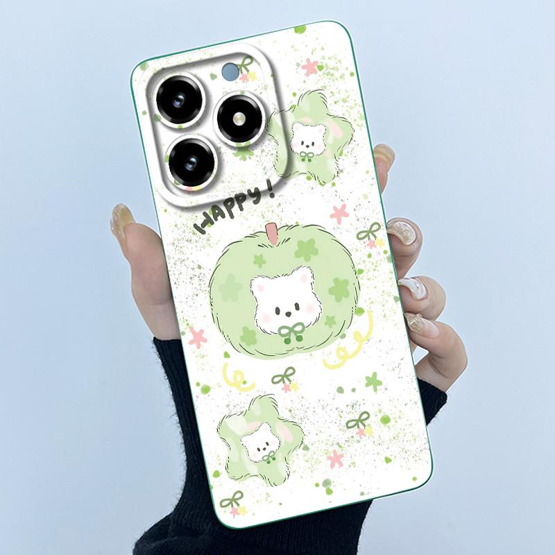 Case For Realme C61 C63 Cute Panda Sweet Girls Cats Silicone Soft Back Cover For Realme Narzo N63 2024 Bumper Protective Casing