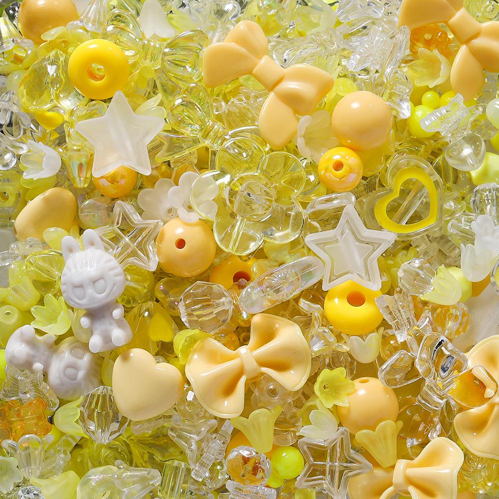 Acryl Mischperlen Set, 20g - DIY Handyketten Zubehör, Kunststoffperlen mit geradem Loch für Handarbeiten, Farbsortimentsbox