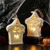 Unique Holiday Gifts Halloween Light Up Tombstone Ornaments, Spooky Small Hanging Graveyard Decoration with Atmospheric Scene Props LED for